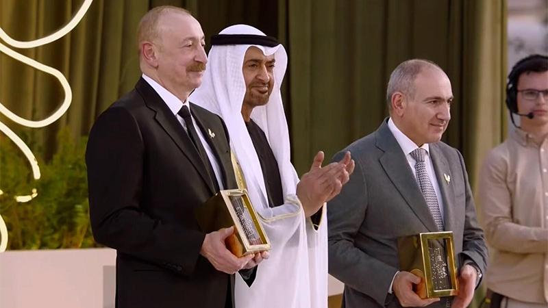 Նիկոլ Փաշինյանին և Իլհամ Ալիևին հանձնվել է «Զայեդ» մարդկային եղբայրության մրցանակը