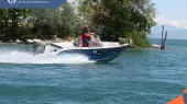 Rescuers safely brought a 5-year-old child to shore.